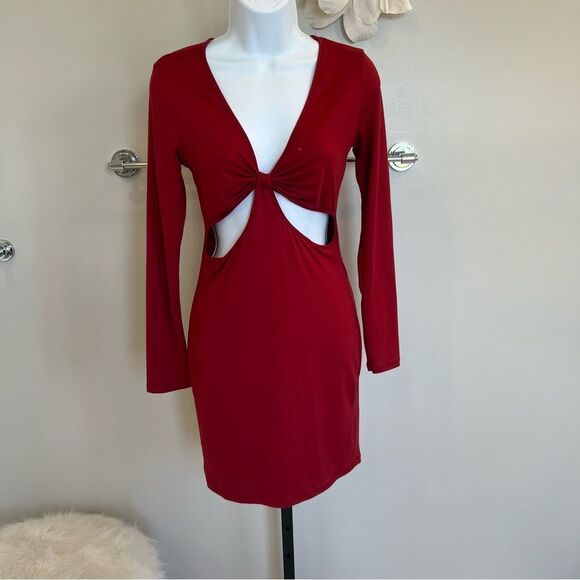 Red Cut-Out Dress (S) - Picture 1 of 7